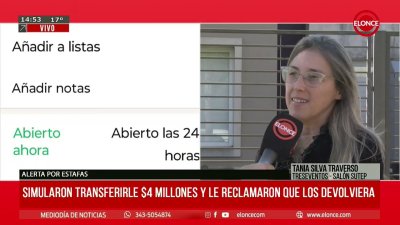 SIMULARON TRANSFERIRLE $4 MILLONES Y LE RECLAMARON QUE LOS DEVOLVIERA